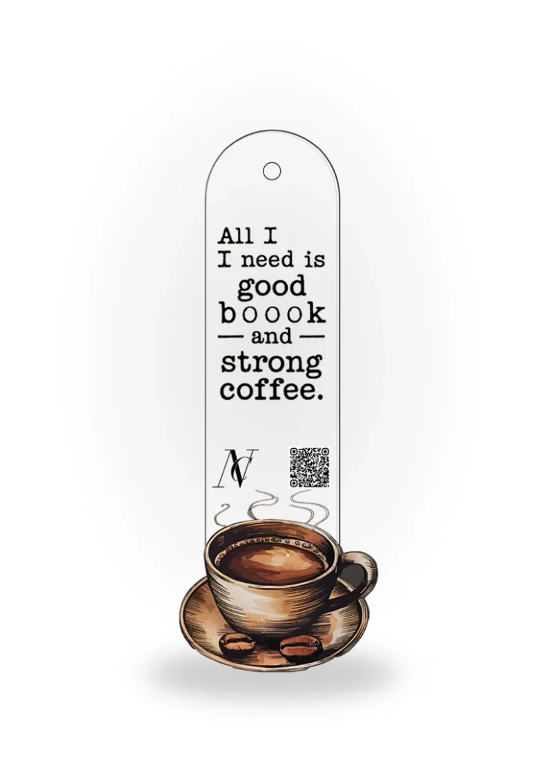 Book Mark -Book and Strong coffee
