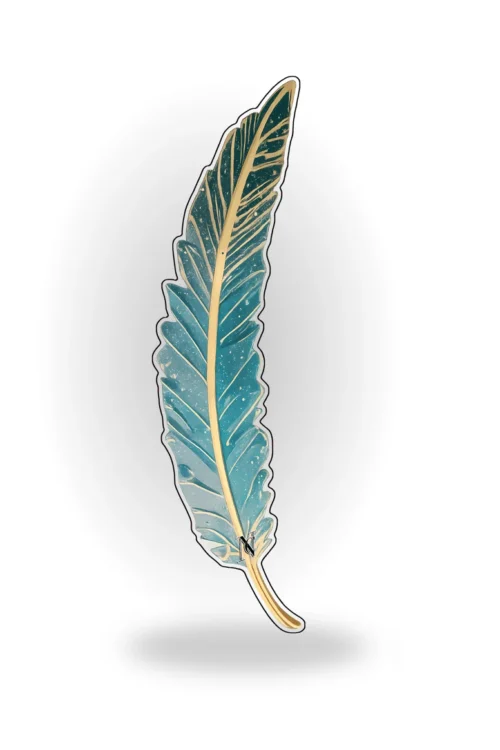 Book Mark - Blue feather